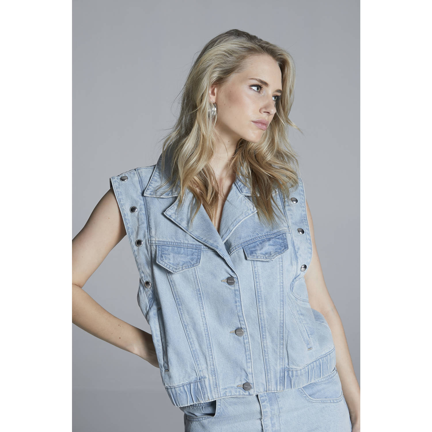 Homage to Denim gilet light blue denim