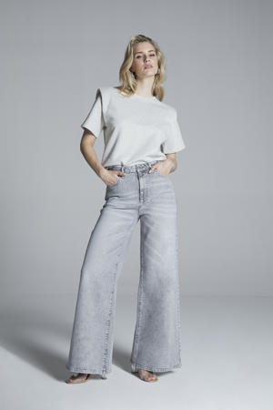 high waist wide leg jeans Rosie grey denim