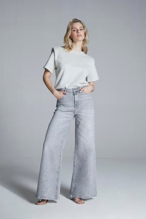 high waist wide leg jeans Rosie grey denim
