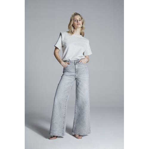 Homage to Denim high waist wide leg jeans Rosie grey denim afbeelding