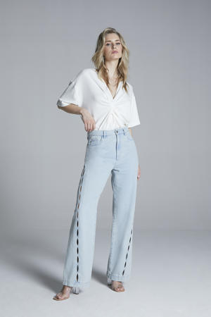high waist wide leg jeans light blue denim