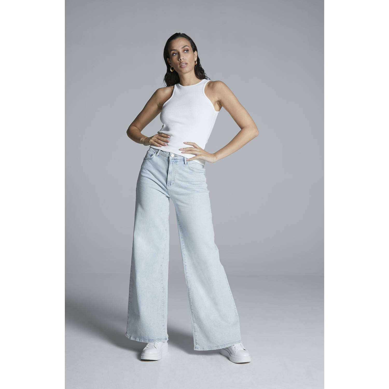 Homage to Denim wide leg jeans Rosie light blue denim