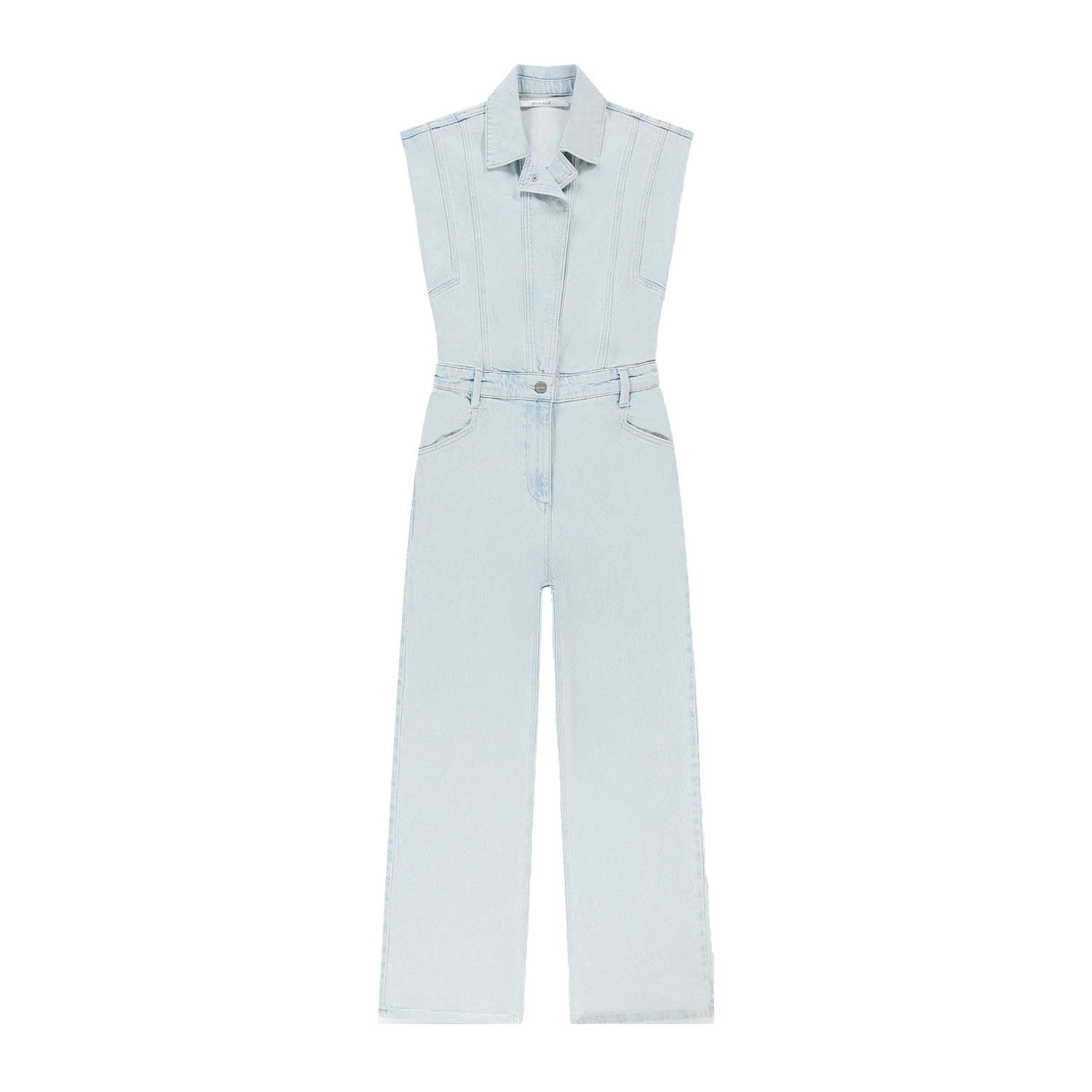 Homage to Denim wide leg jumpsuit light blue denim