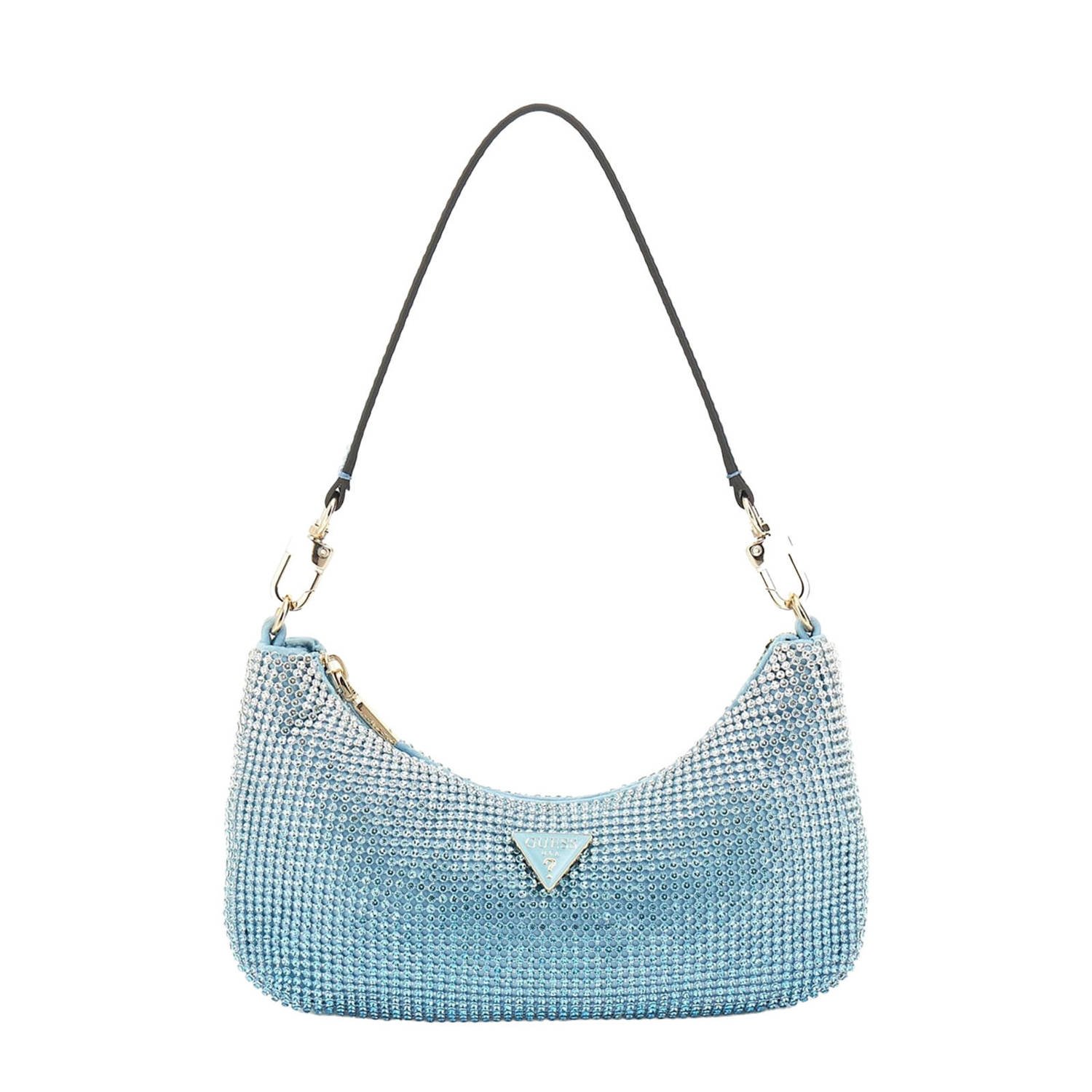 GUESS schoudertas Zalina met strass blauw