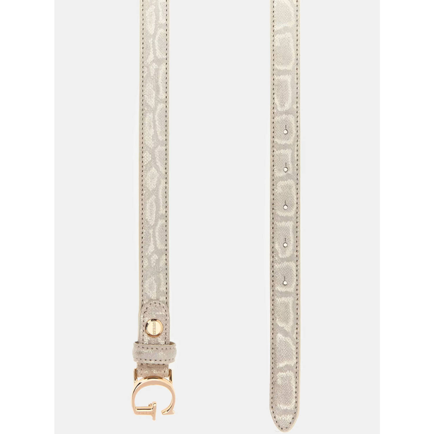 GUESS leren riem met panterprint beige