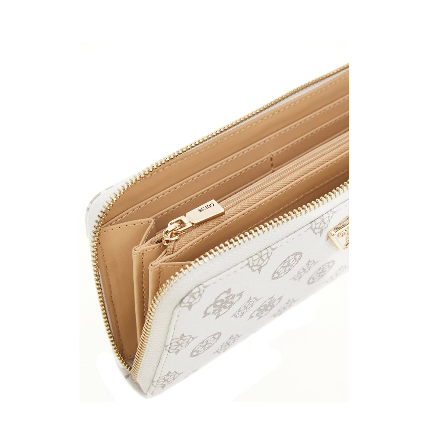 GUESS portemonnee Laurel met logoprint wit lichtroze