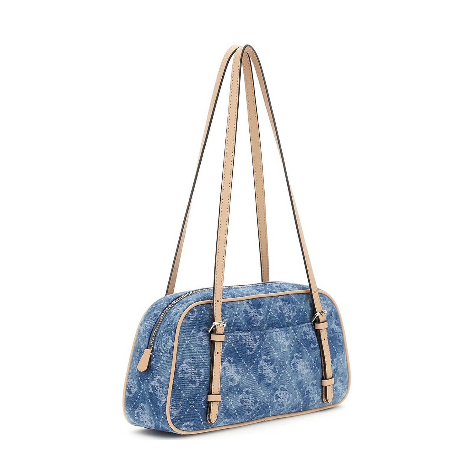 GUESS denim schoudertas Cerelia met logoprint blauw