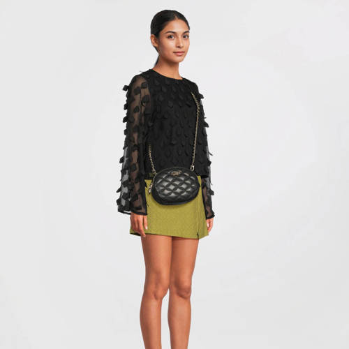 GUESS doorgestikte crossbody tas Tamsin zwart afbeelding