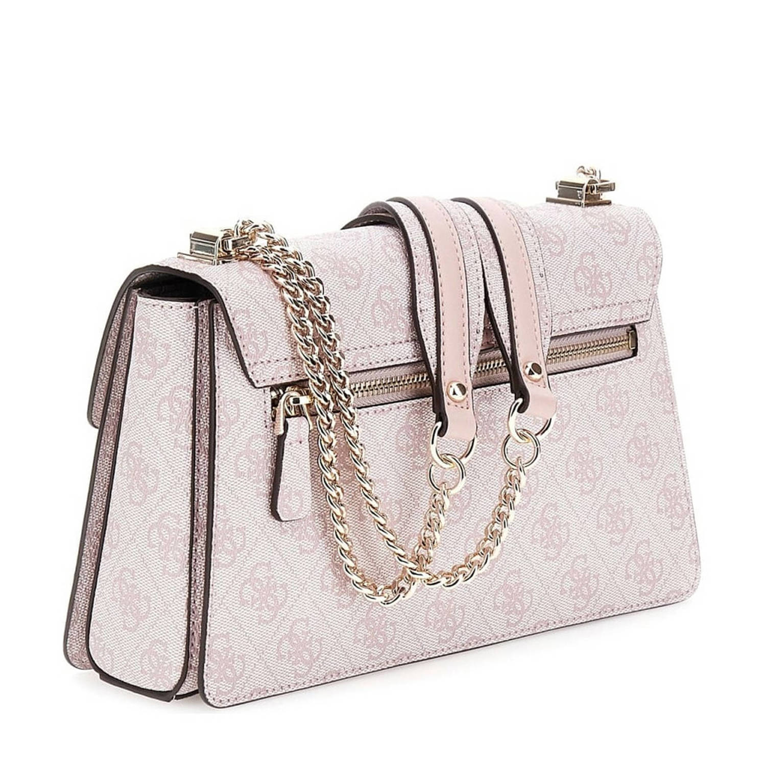 GUESS crossbody tas Zamira met logoprint lichtroze