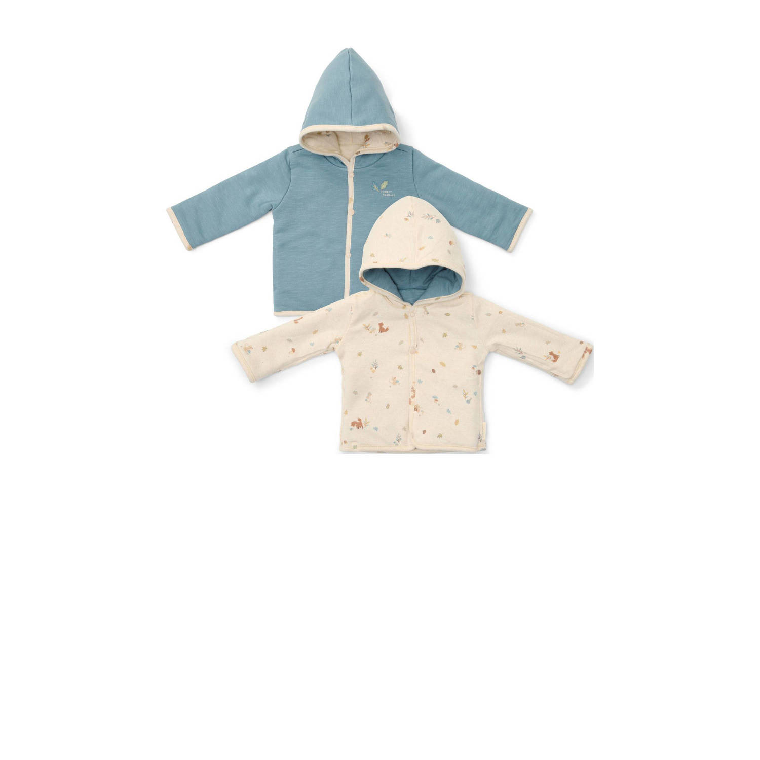 Little Dutch reversible baby zomerjas blauw offwhite