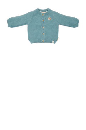 vest blauw fijn gebreid