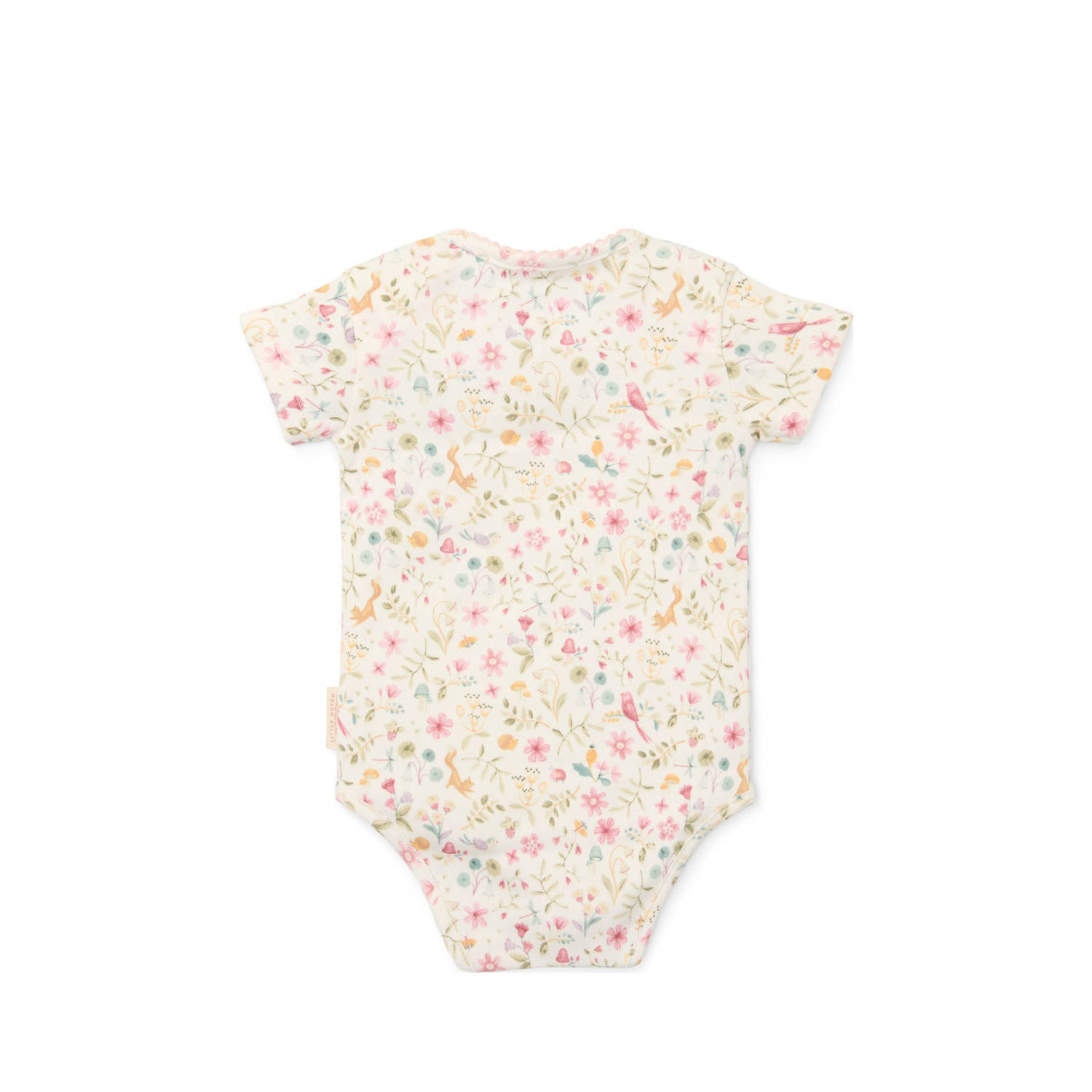 Little Dutch romper Fairy Garden offwhite roze groen