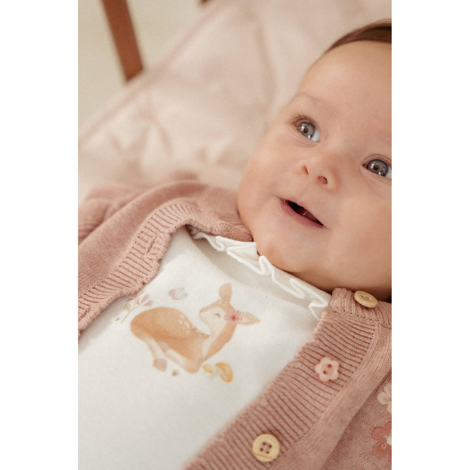 Little Dutch vest roze fijn gebreid