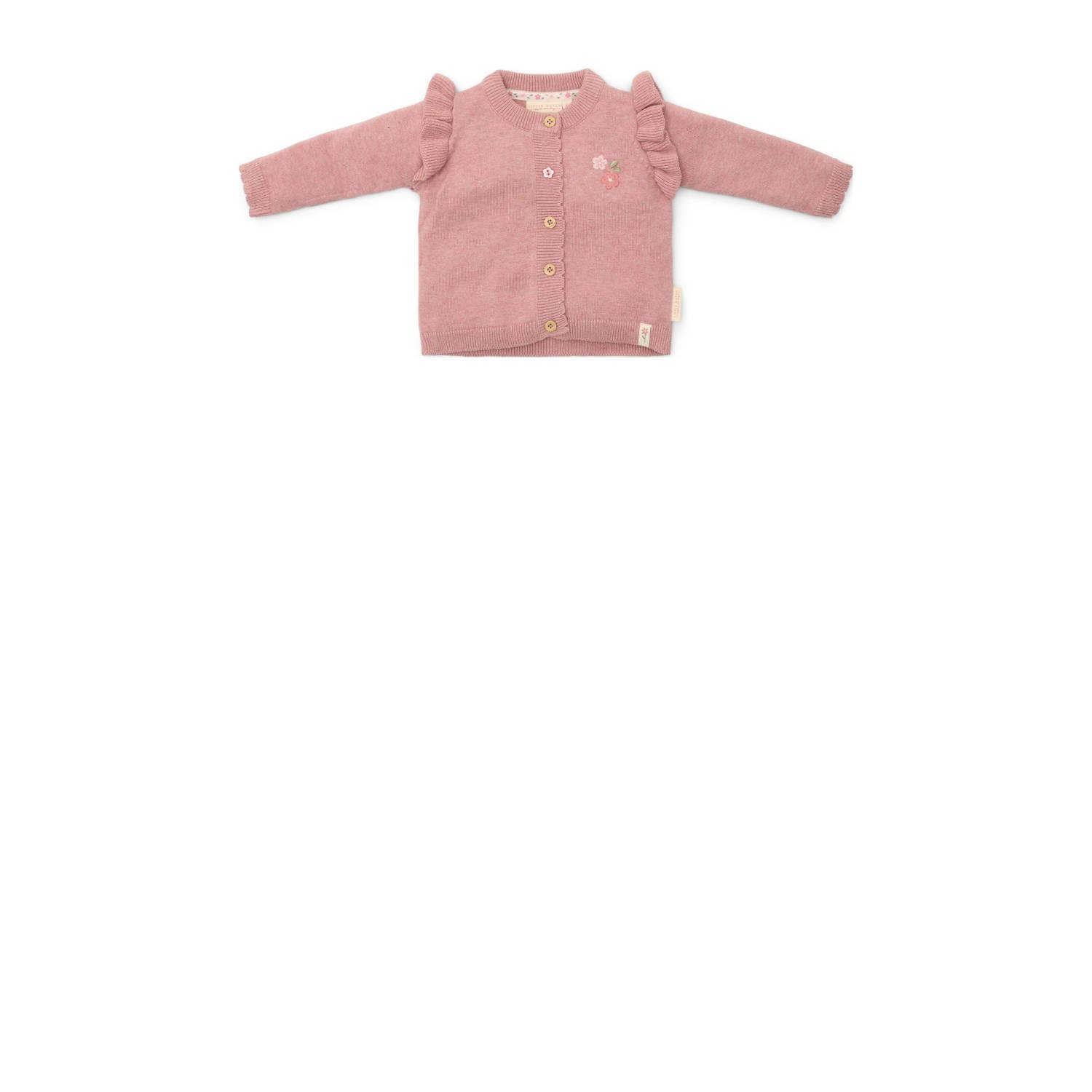 Little Dutch vest roze fijn gebreid