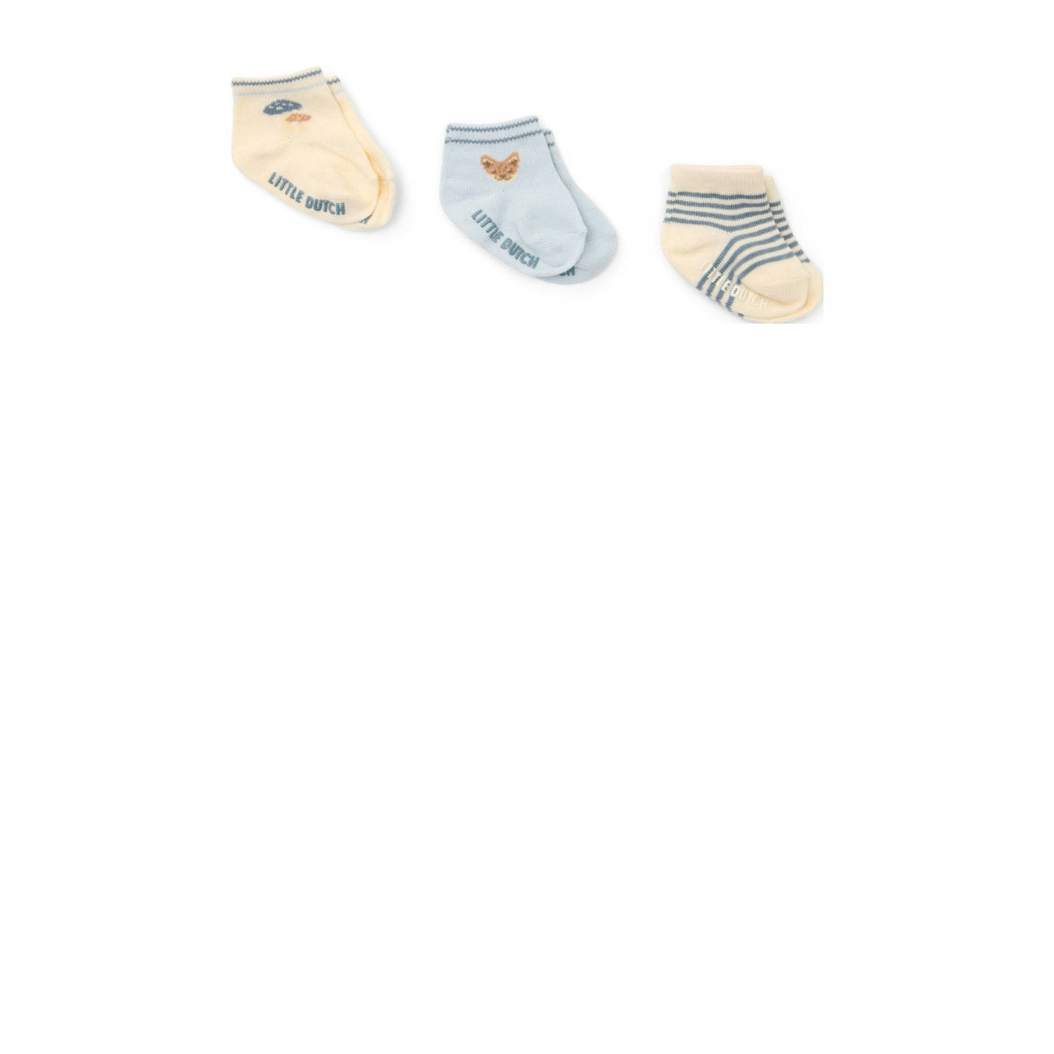 Little Dutch sokken set van 3 blauw beige