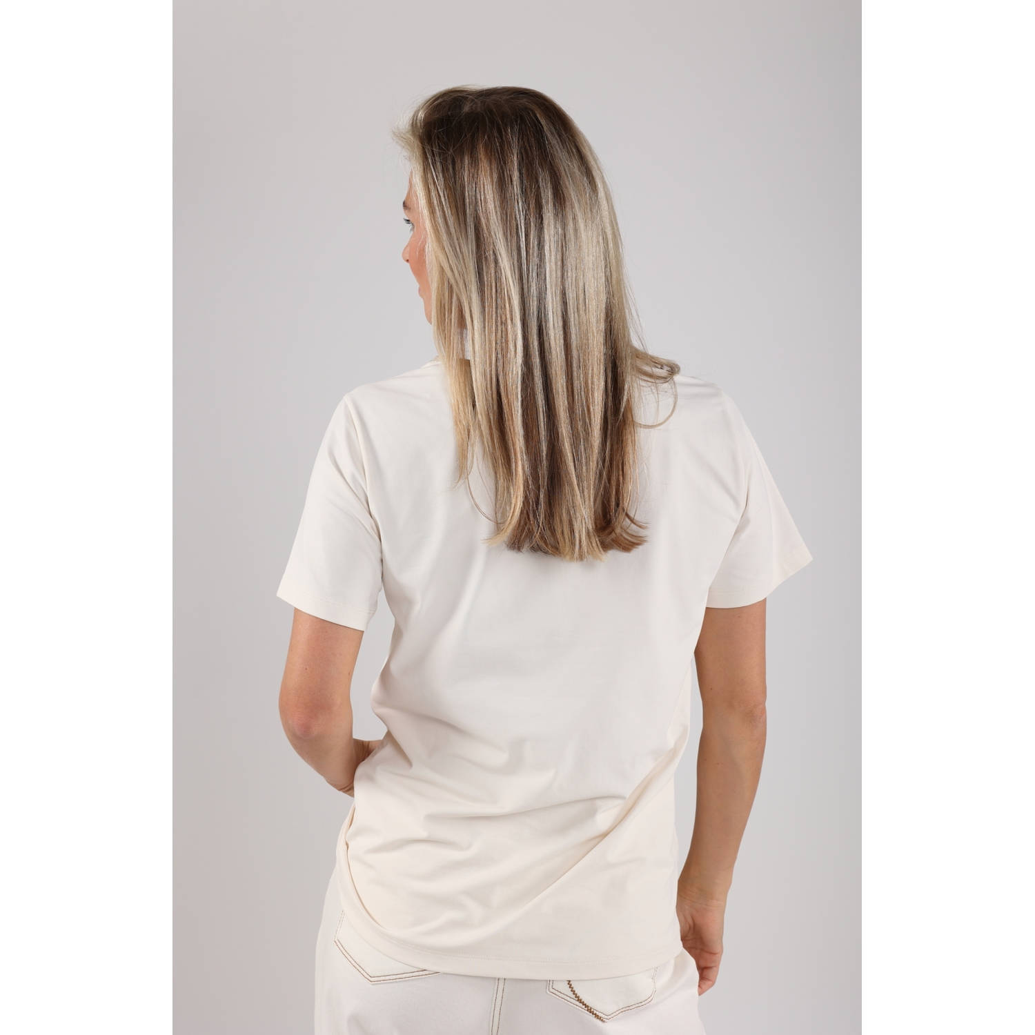 NUKUS T-shirt ecru met lurex