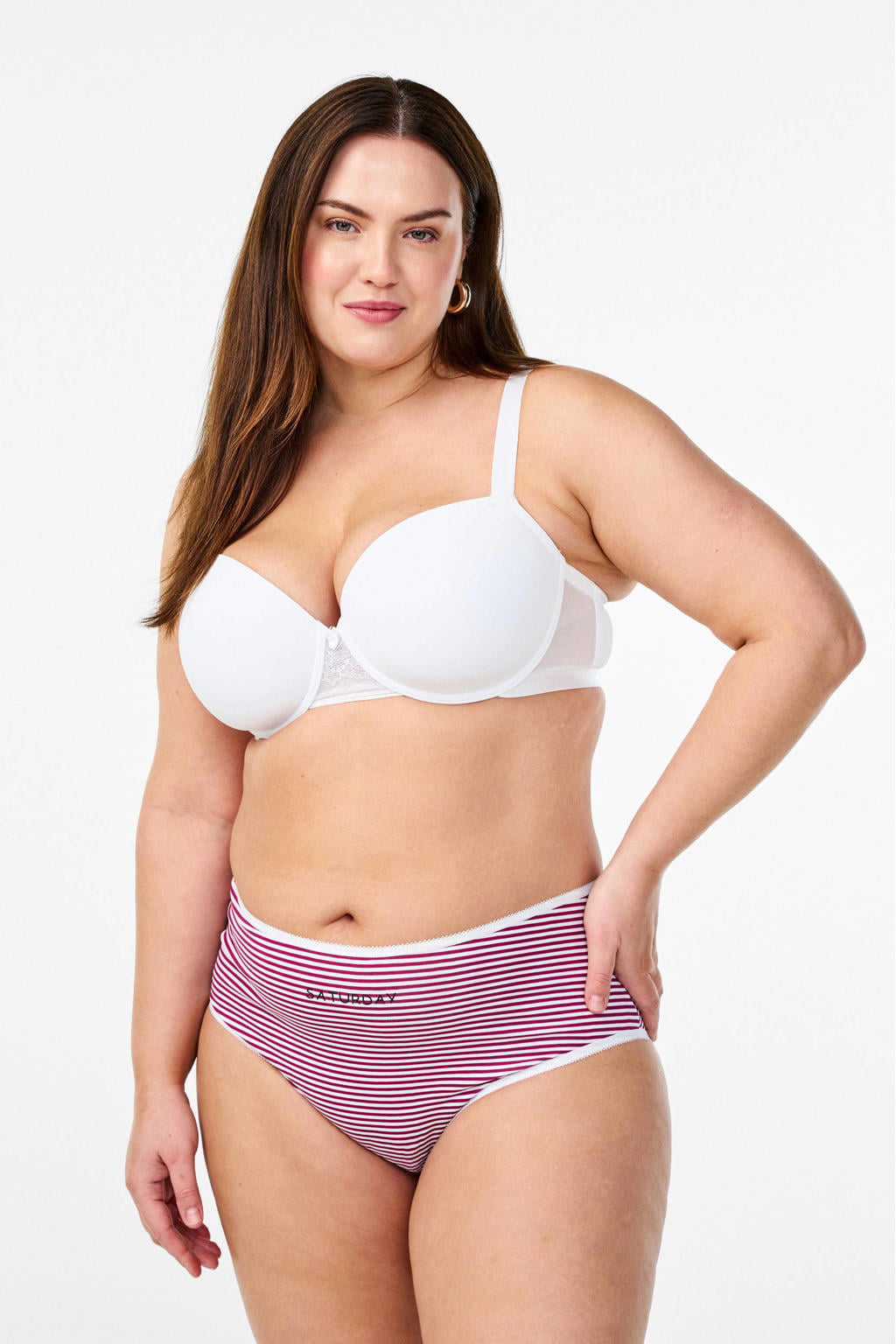 Zizzi slip LWEEK (set van 7) blauw/fuchsia/zwart/wit