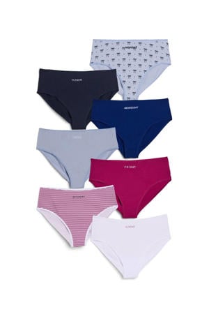 slip LWEEK (set van 7) blauw/fuchsia/zwart/wit