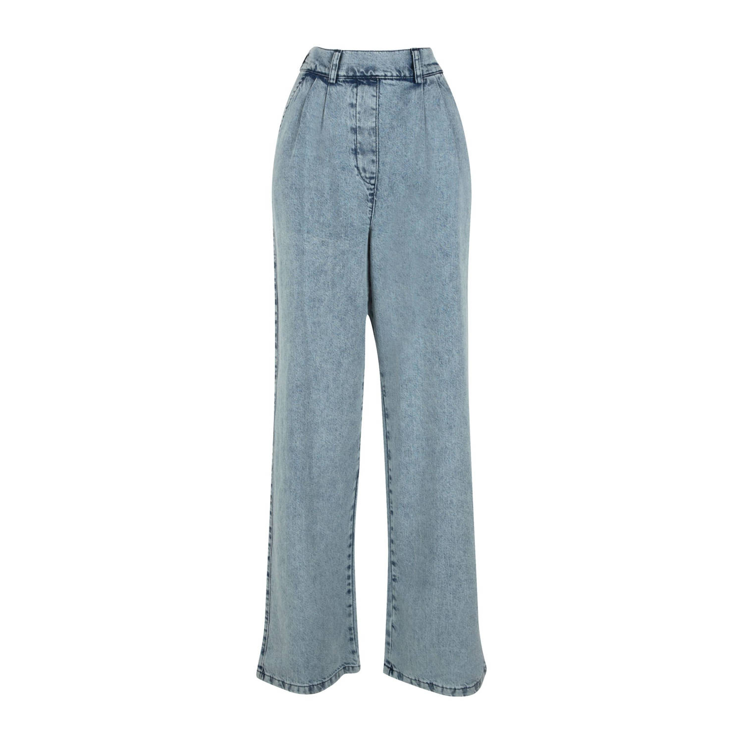 Elvira Collections straight regular waist casual broek light blue denim
