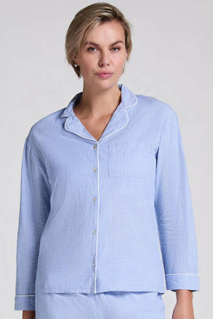 pyjamatop blauw/wit