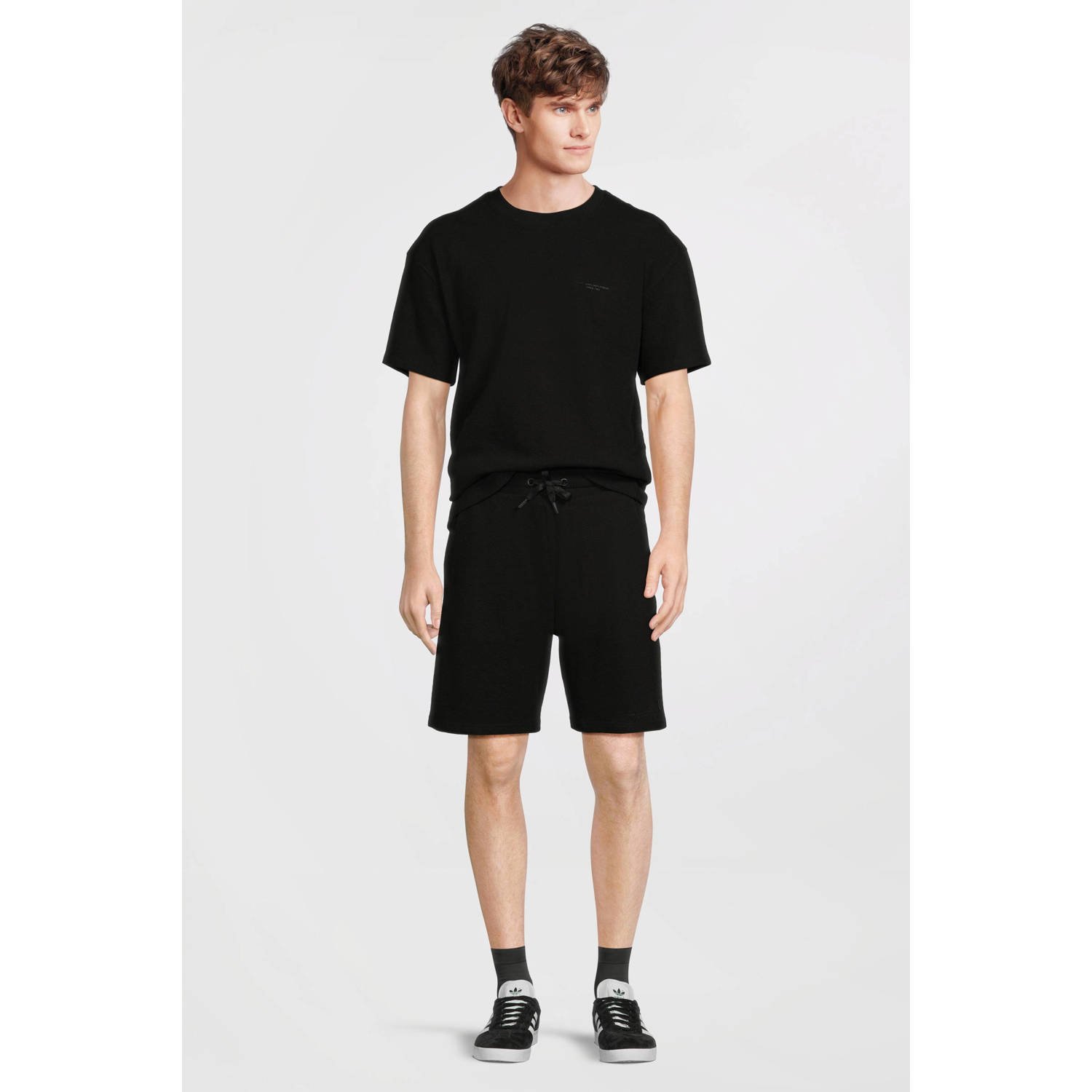 Cars T-shirt met short van badstof zwart (set van 2)
