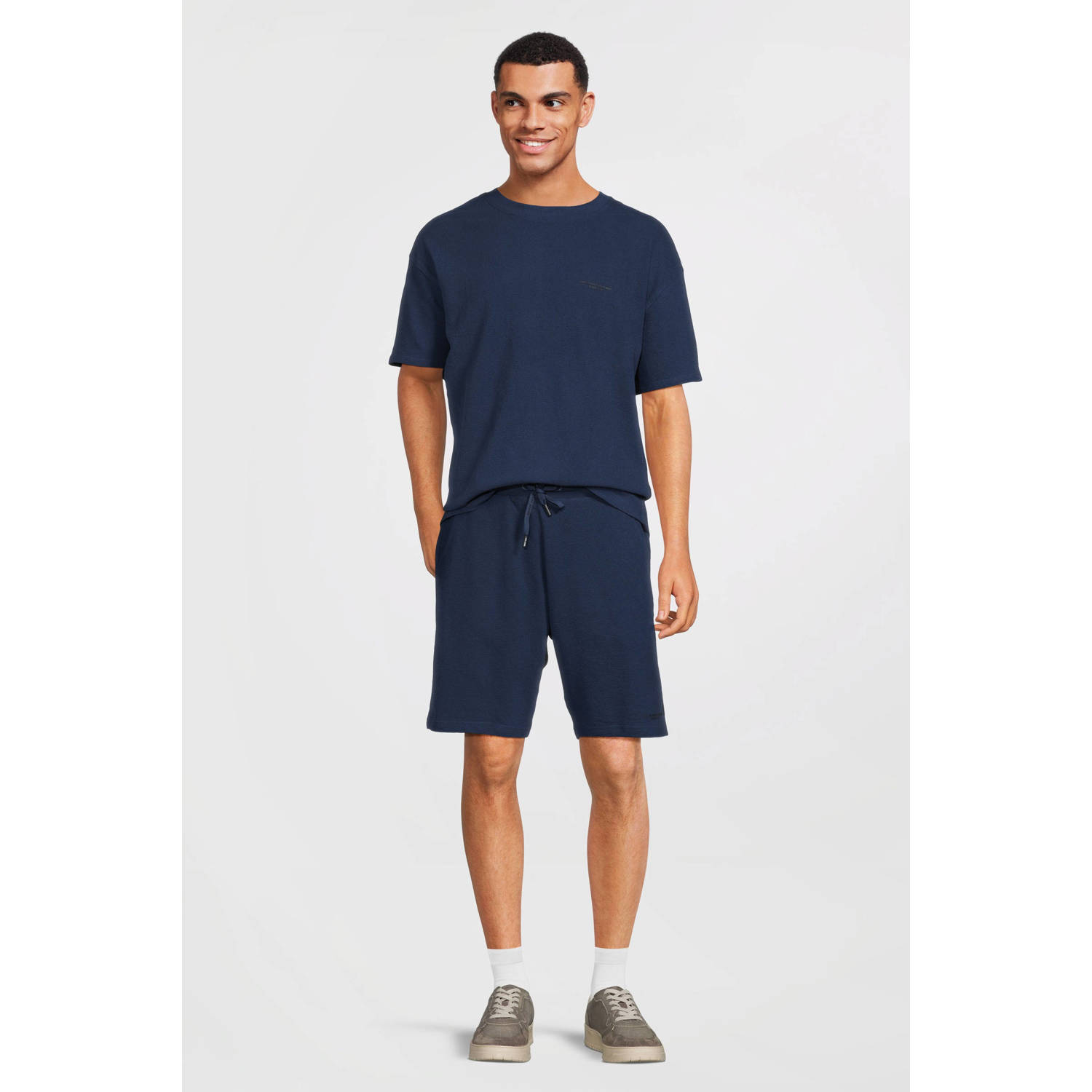 Cars T-shirt met short van badstof donkerblauw (set van 2)
