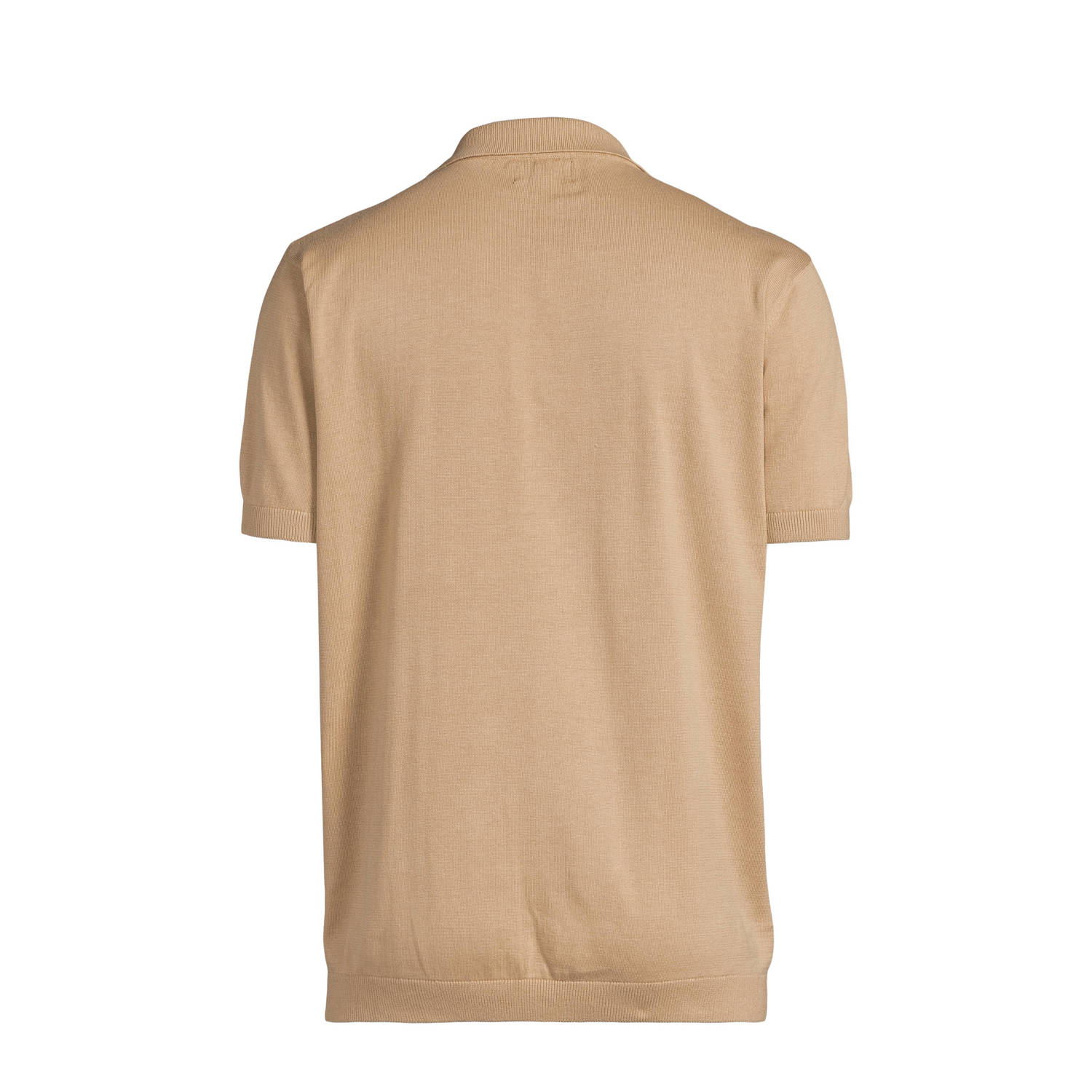 Cars slim polo fijn gebreid beige