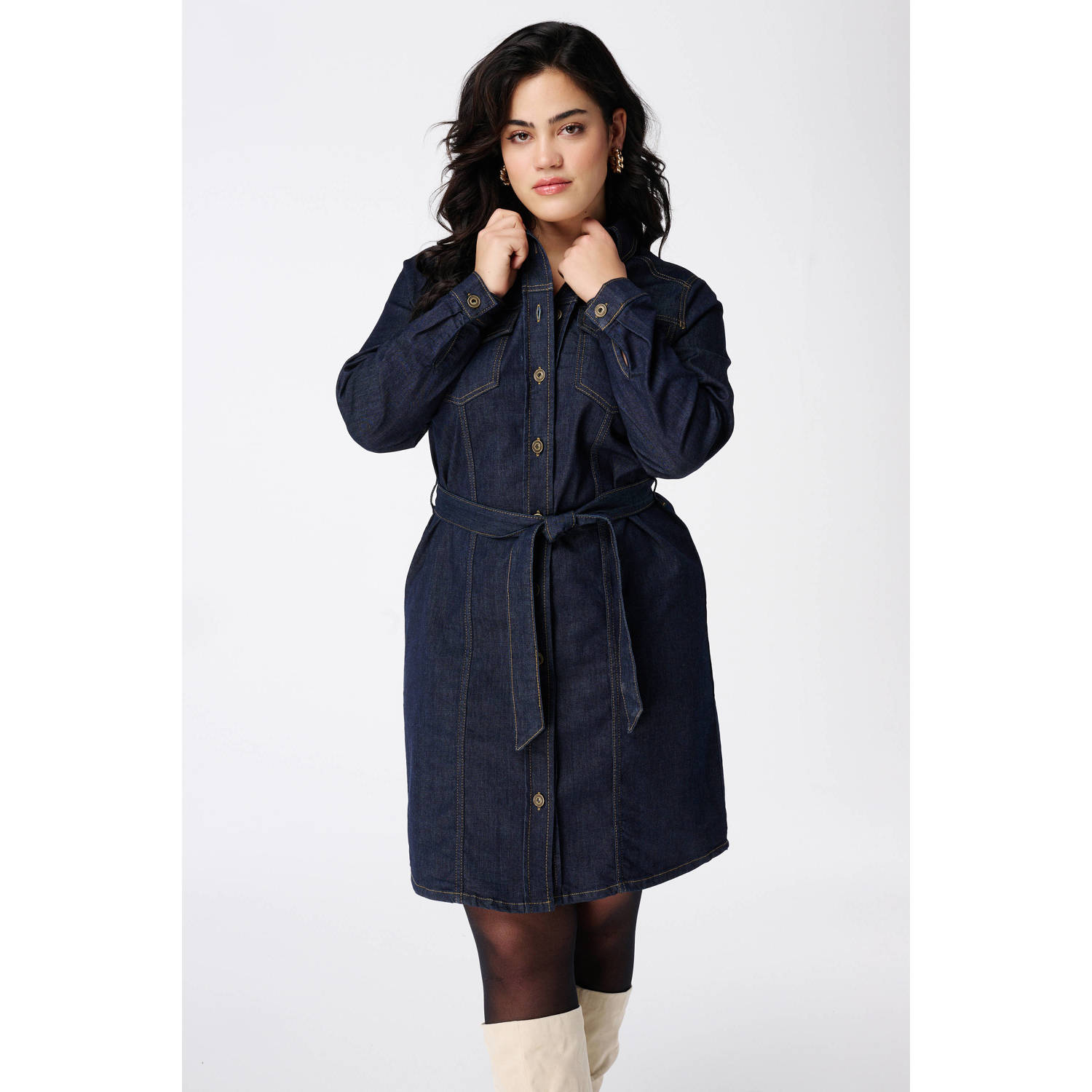 MS Mode spijkerjurk dark blue denim