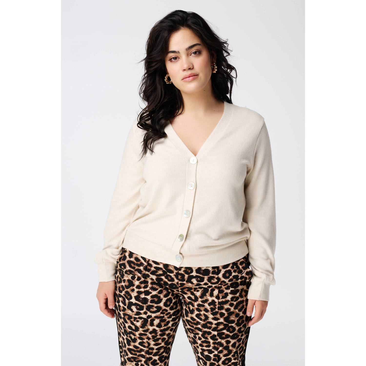 MS Mode gebreid vest crème