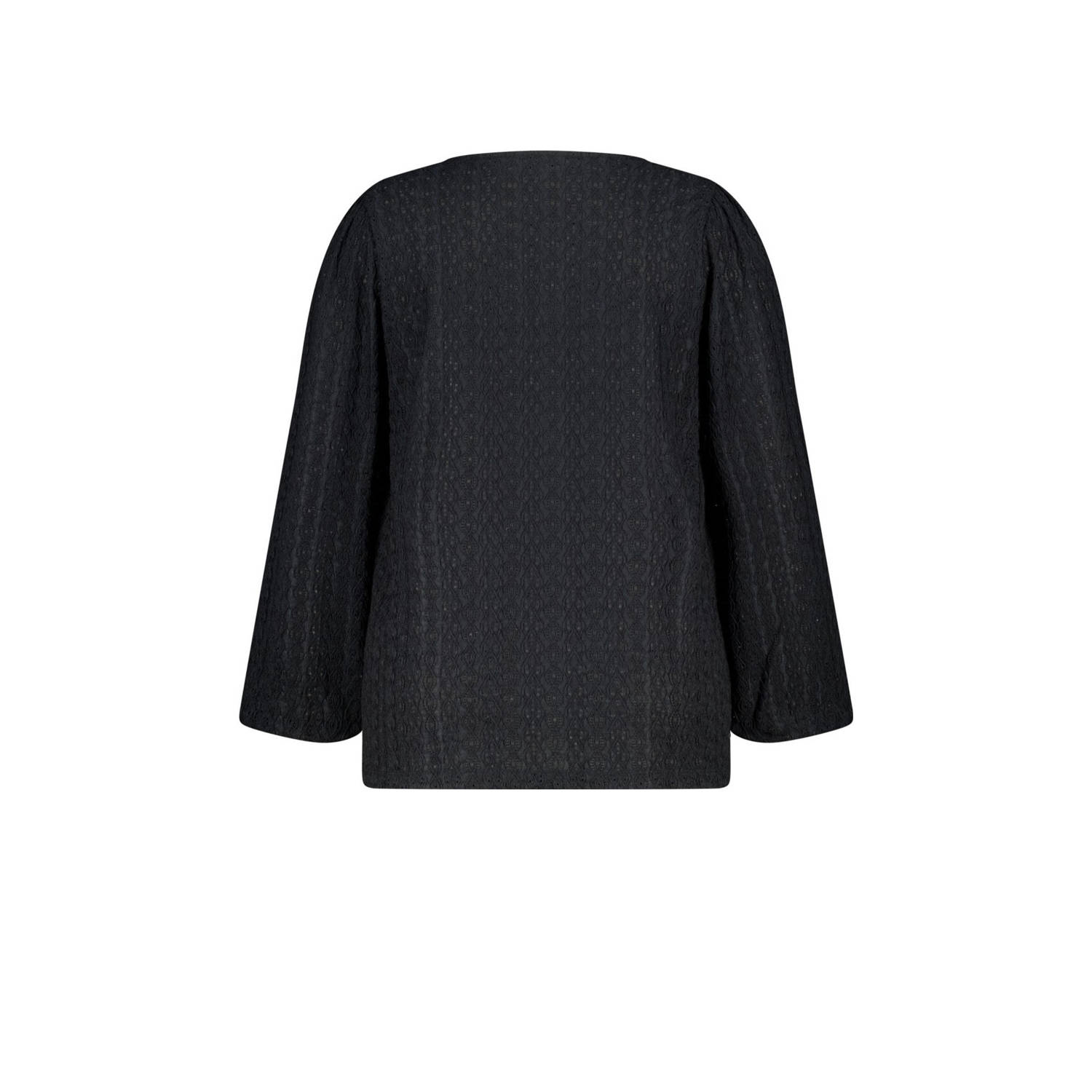 MS Mode blouse zwart broderie