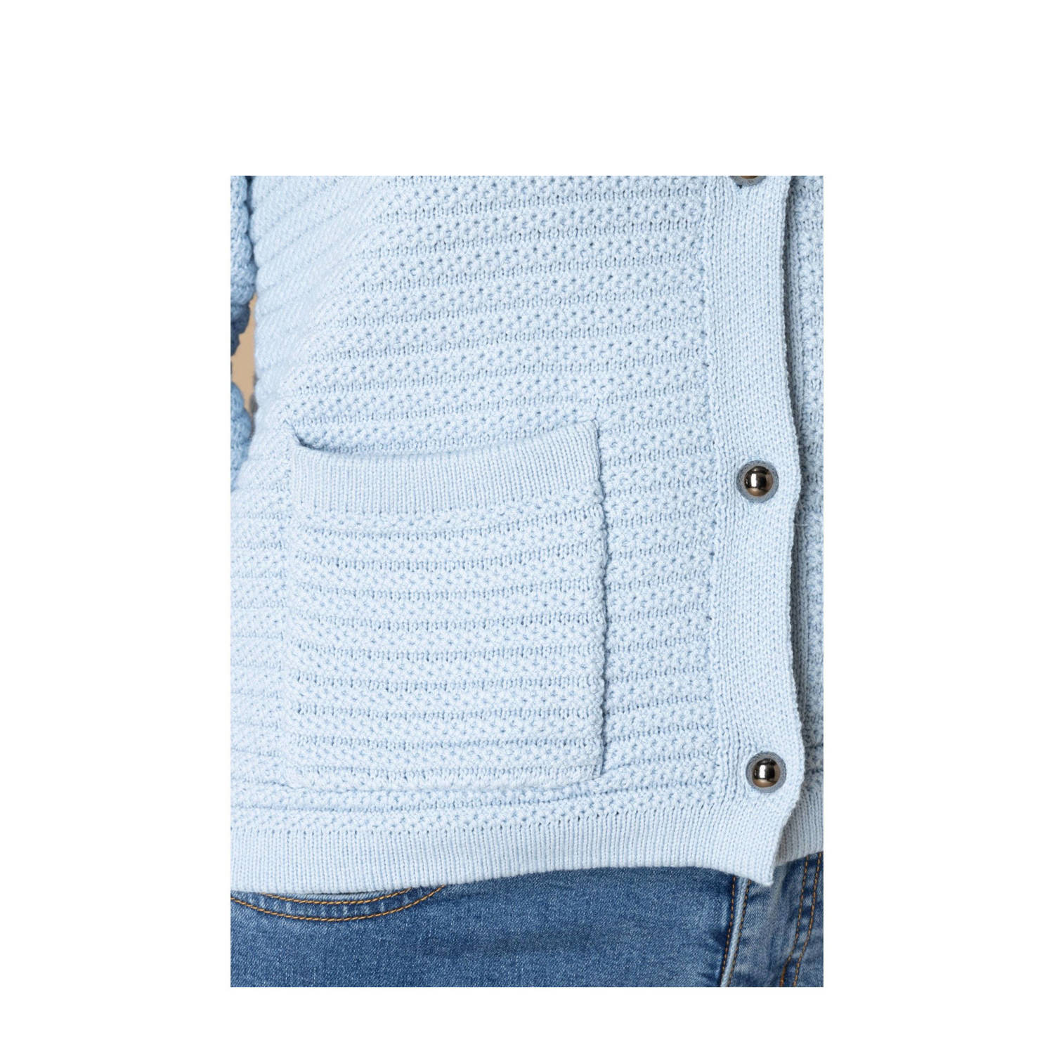Ivy Beau vest lichtblauw met textuur