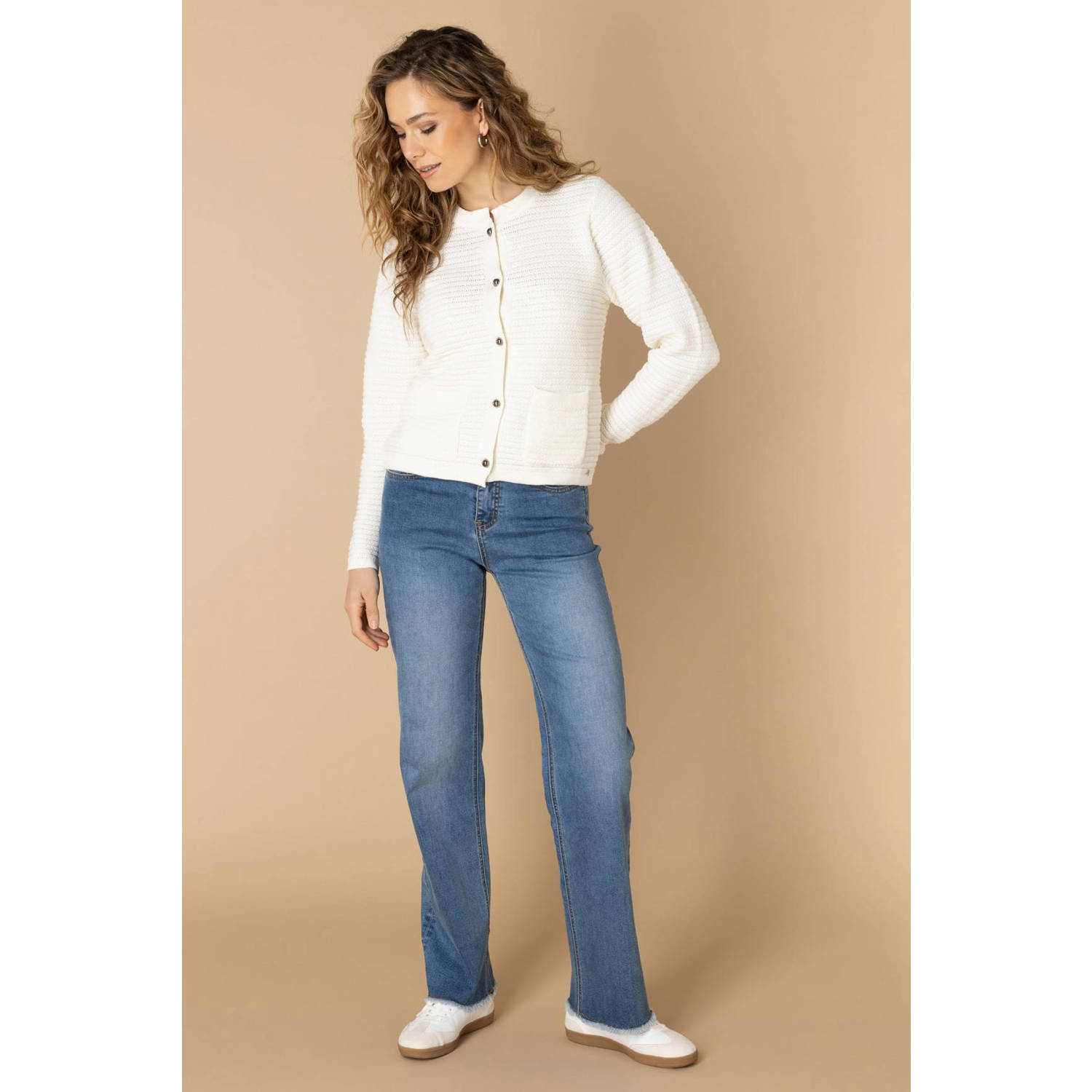 Ivy Beau vest ecru met textuur