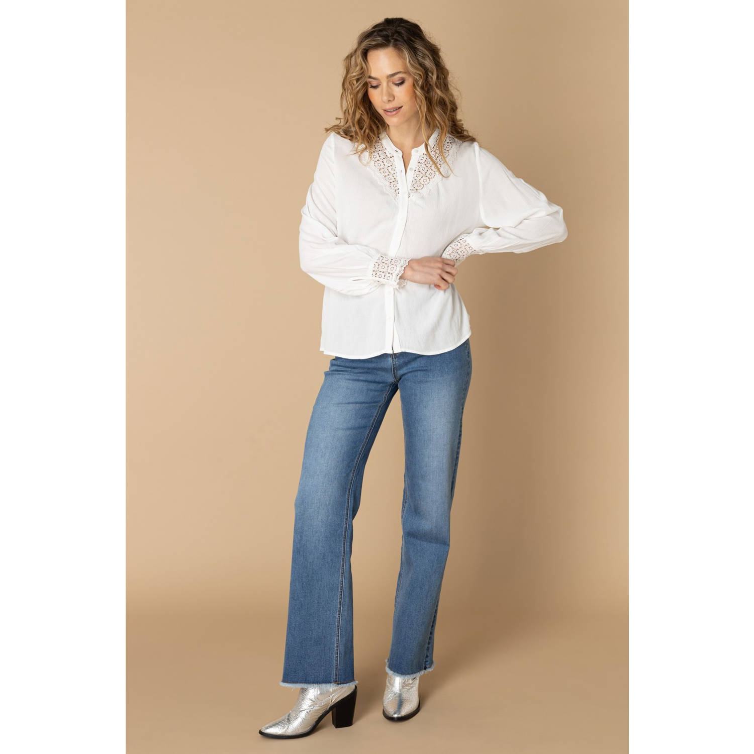 Ivy Beau blouse ecru broderie