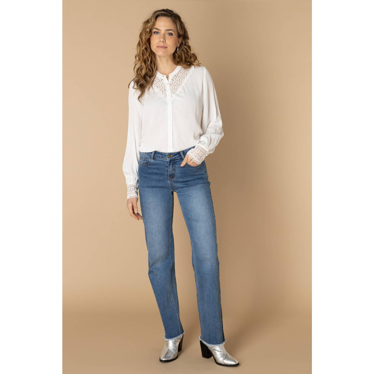 Ivy Beau blouse ecru broderie