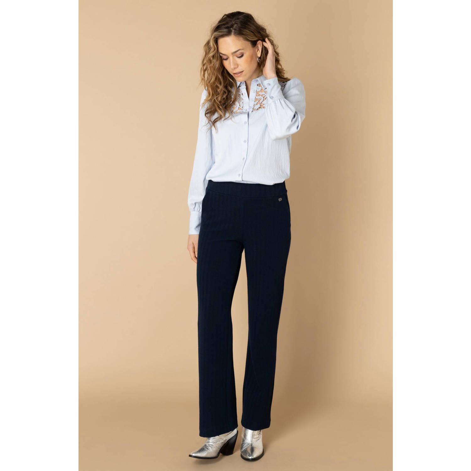 Ivy Beau blouse lichtblauw broderie