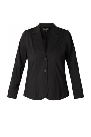 regular blazer travelstof zwart