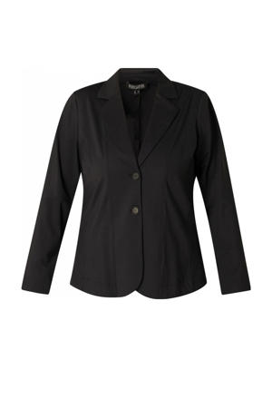 regular blazer travelstof zwart