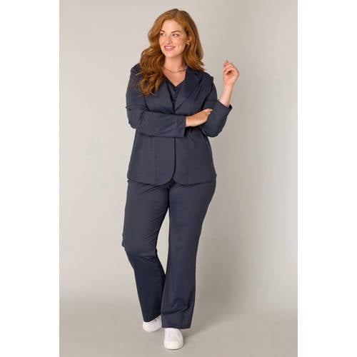 Base Level Curvy regular blazer donkerblauw afbeelding
