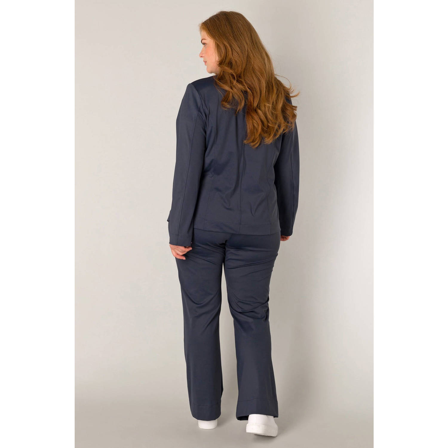 Base Level Curvy regular blazer donkerblauw