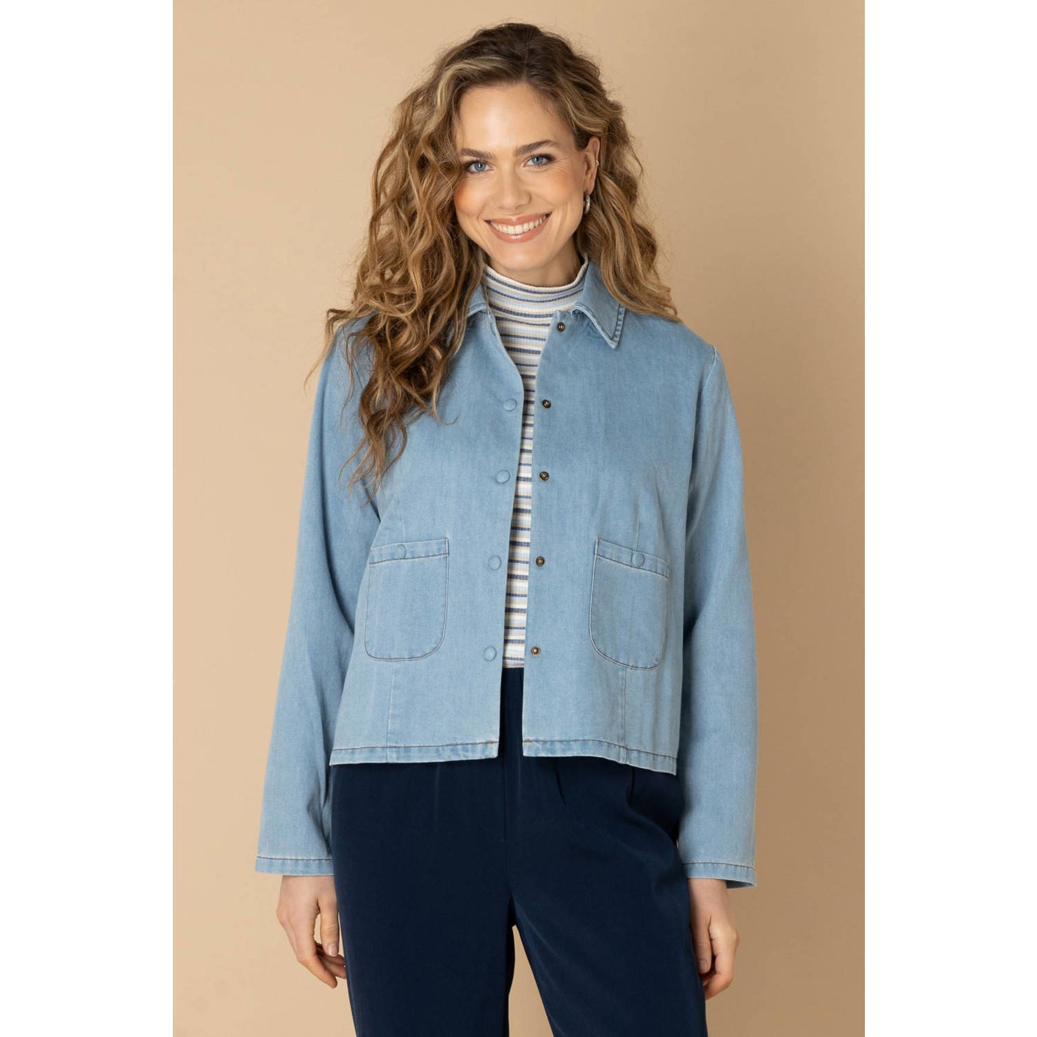 Ivy Beau spijkerjas medium blue denim