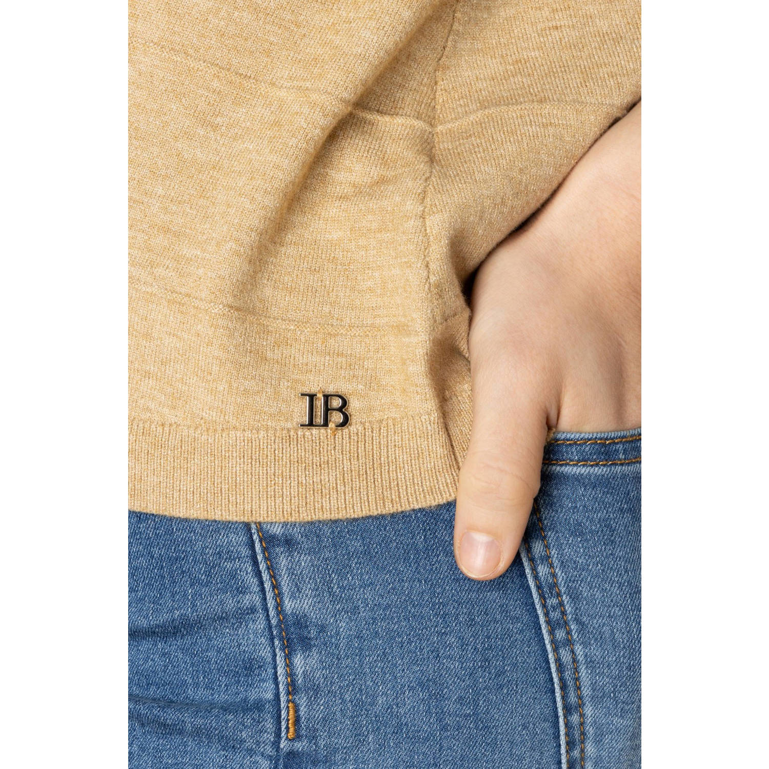 Ivy Beau pullover beige fijn gebreid