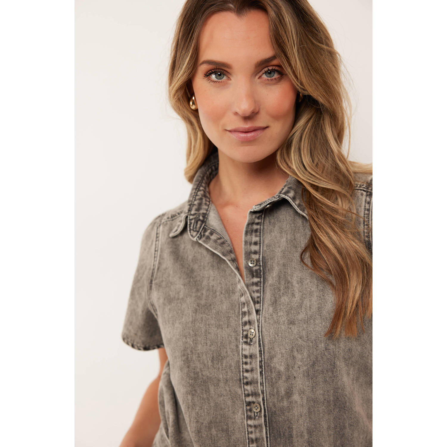 G-maxx blouse grey denim