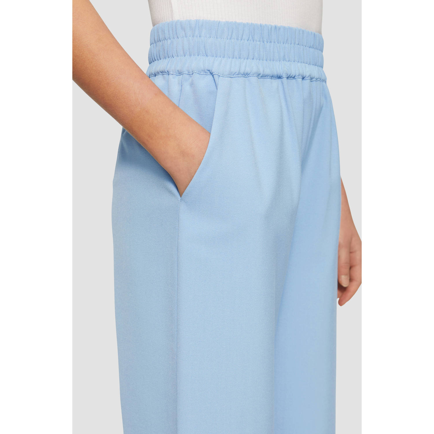 s.Oliver wide leg casual broek lichtblauw