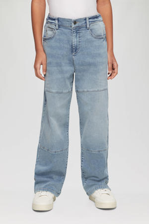 wide leg jeans light blue denim