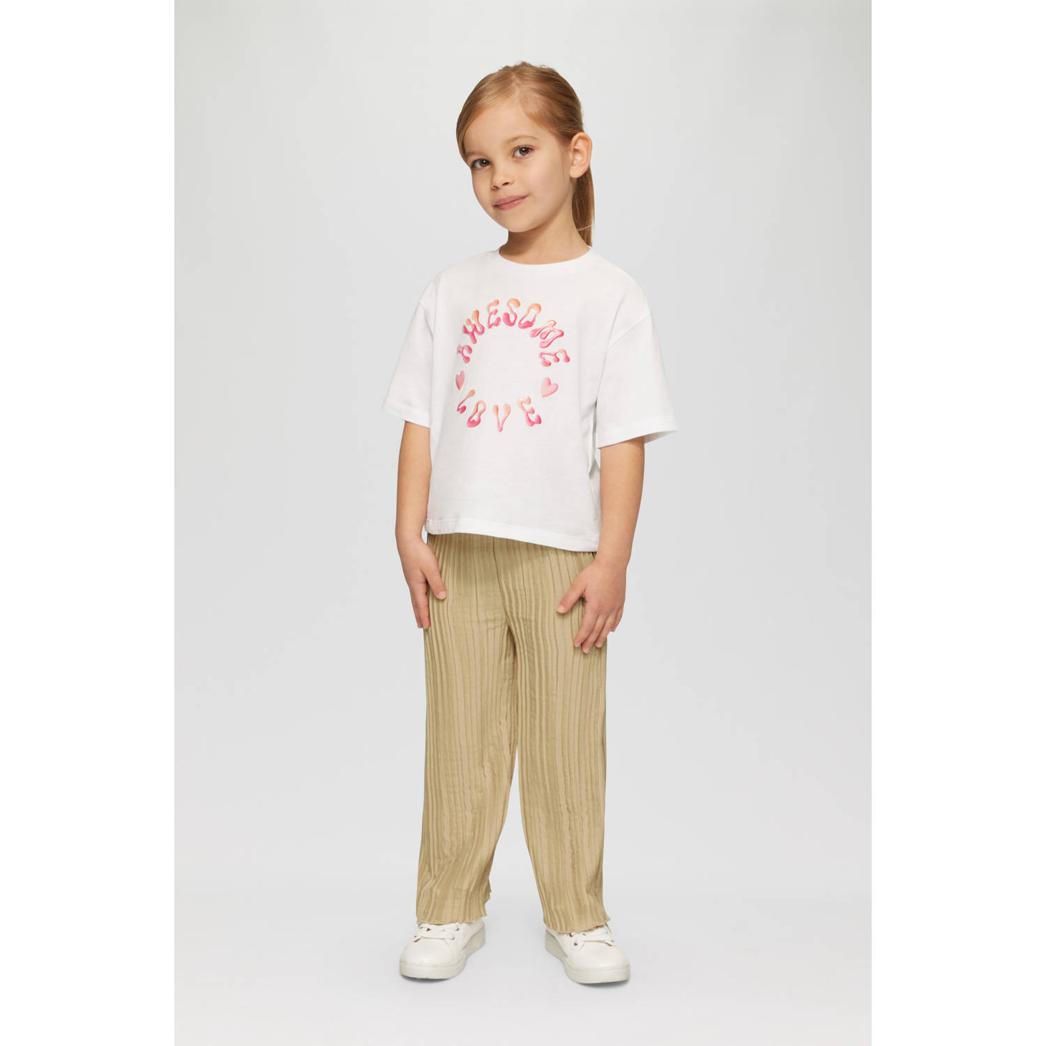 s.Oliver wide leg casual broek beige