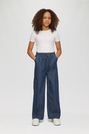 casual broek medium blue denim