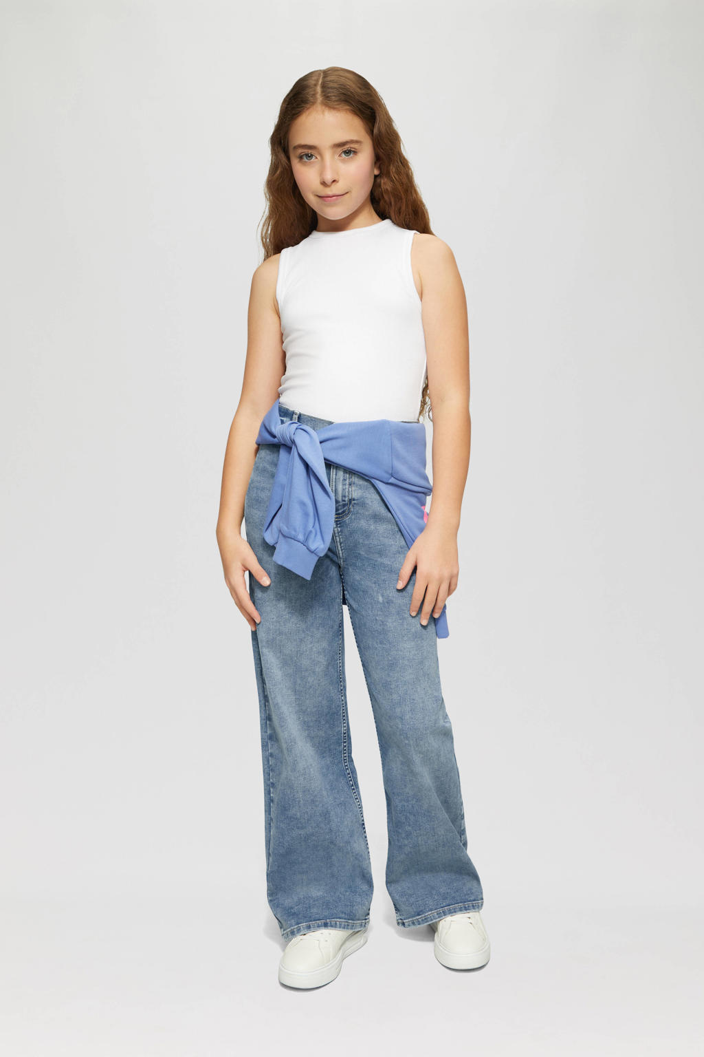 s.Oliver wide leg high waist jeans medium blue denim