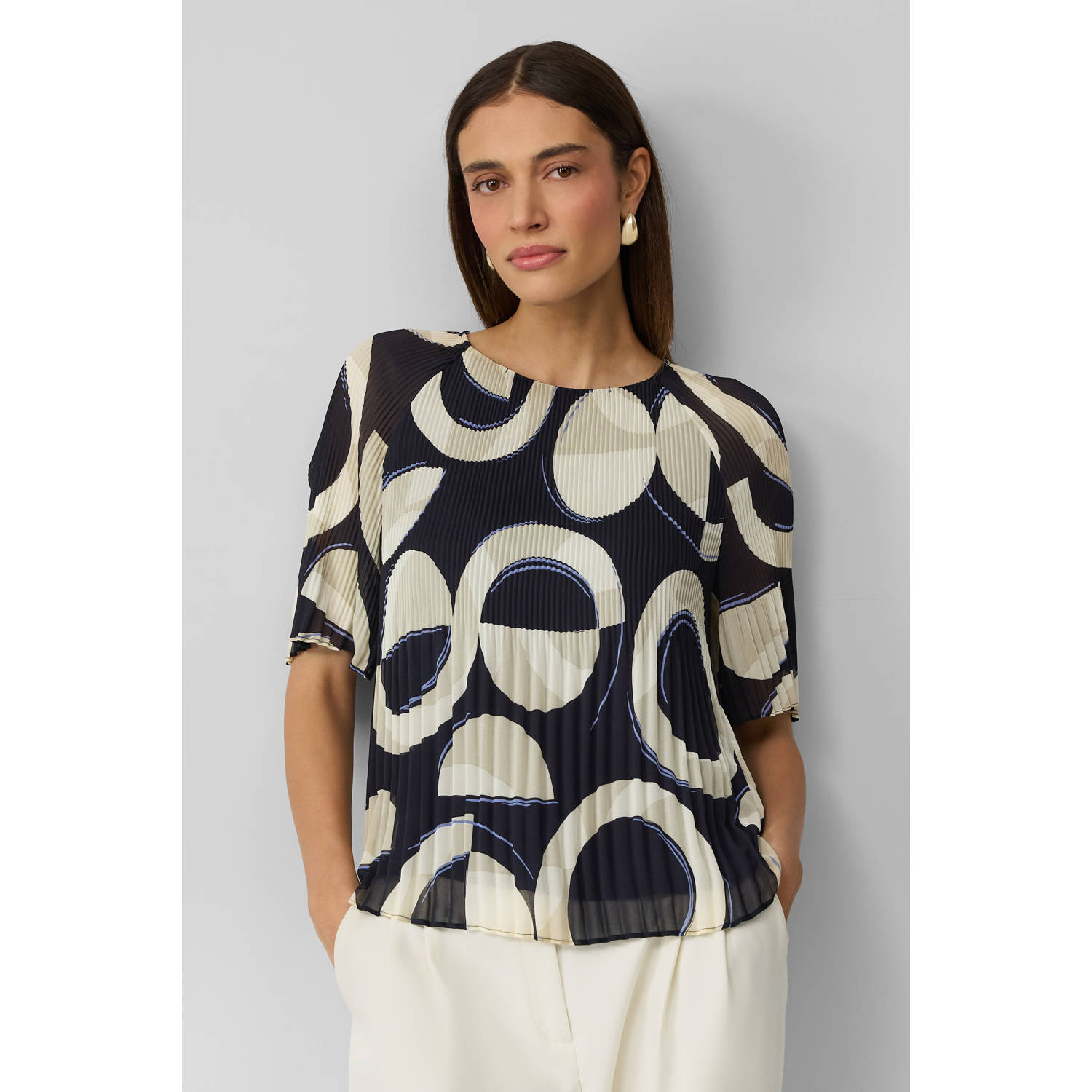 S.Oliver BLACK LABEL Regular fit chiffon blouse met korte raglanmouwen