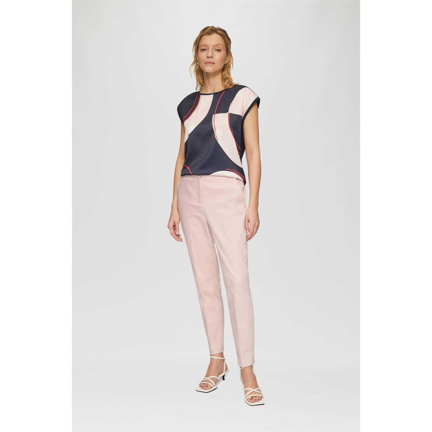 s.Oliver BLACK LABEL slim regular waist pantalon lichtroze