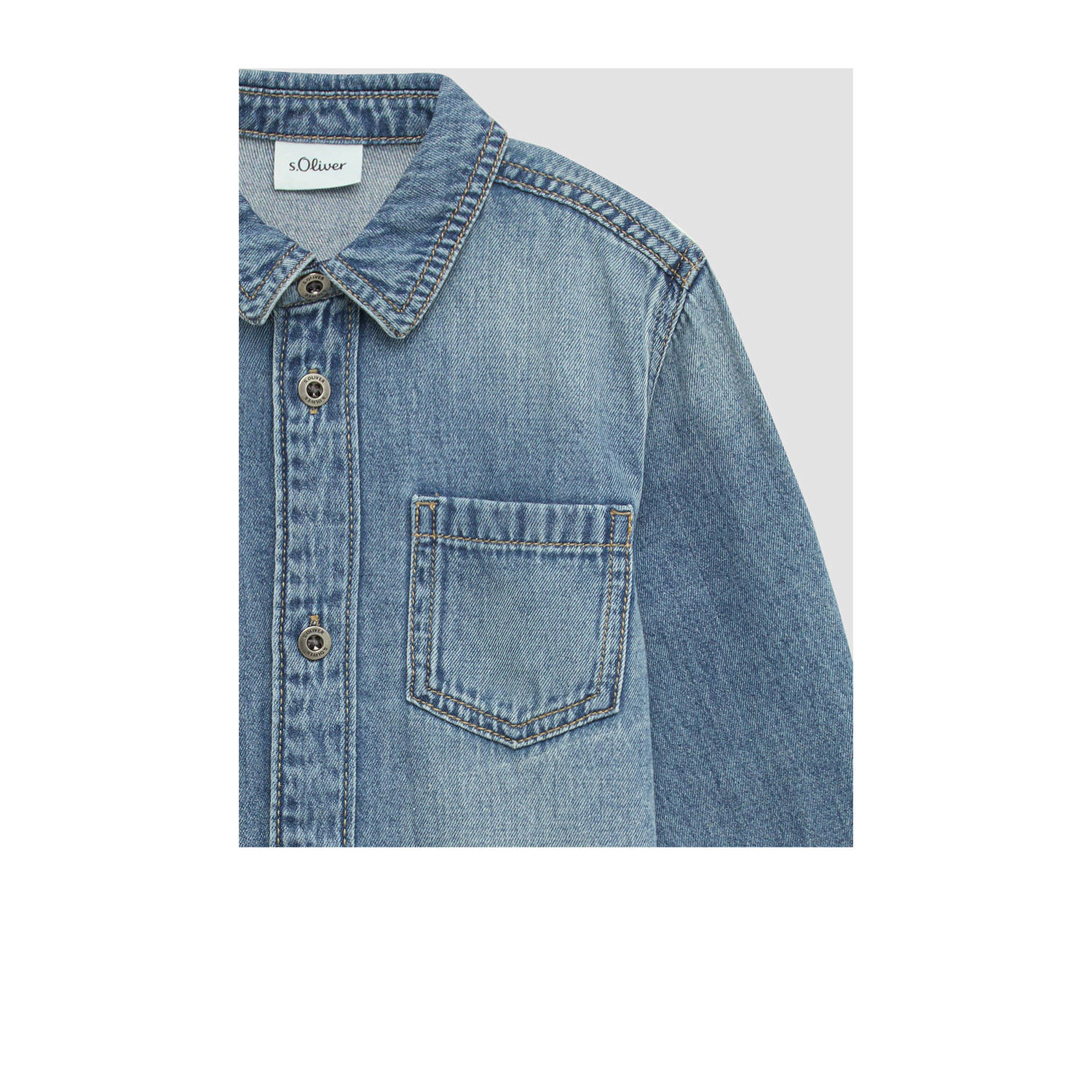 s.Oliver overhemd medium blue denim